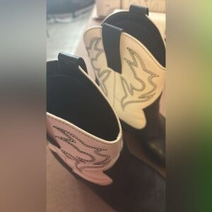 Skechers Black and White Western Ankle Booties